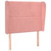 vidaXL Vzglavje z u&scaron;esi roza 83x23x118/128 cm žamet
