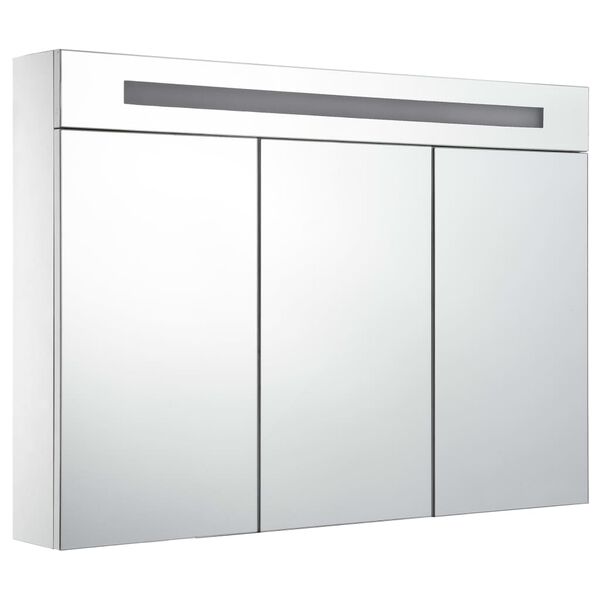 vidaXL LED kopalni&scaron;ka omarica z ogledalom 88x13x62 cm