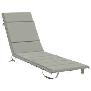 vidaXL Blazina za ležalnik GEMERT 100% poliester Siva 200 x 50 x 3 cm