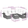vidaXL Vrtna sedežna garnitura 8-delna z blazinami sv. siv poli ratan