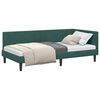vidaXL Kotna postelja z vzglavjem Temno zelena 100 cm x 200 cm Žamet