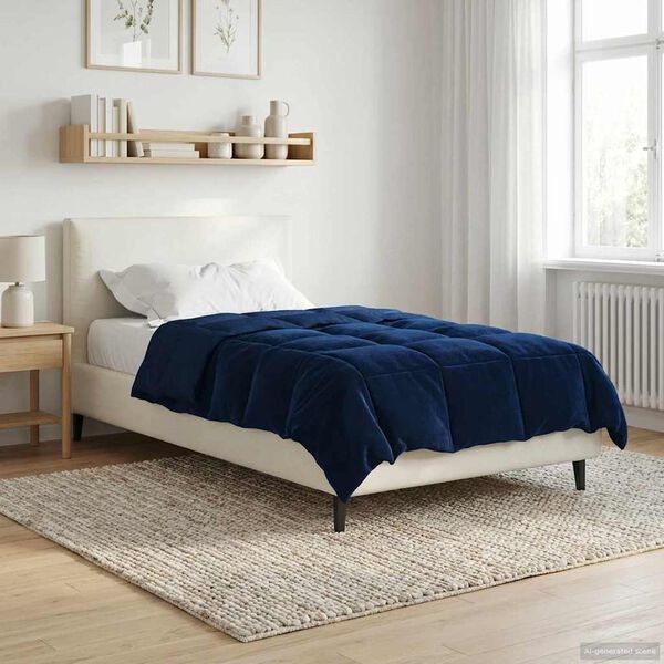 vidaXL Polna celoletna prevleka Temno modra 155 x 220 cm Mikrovlakna