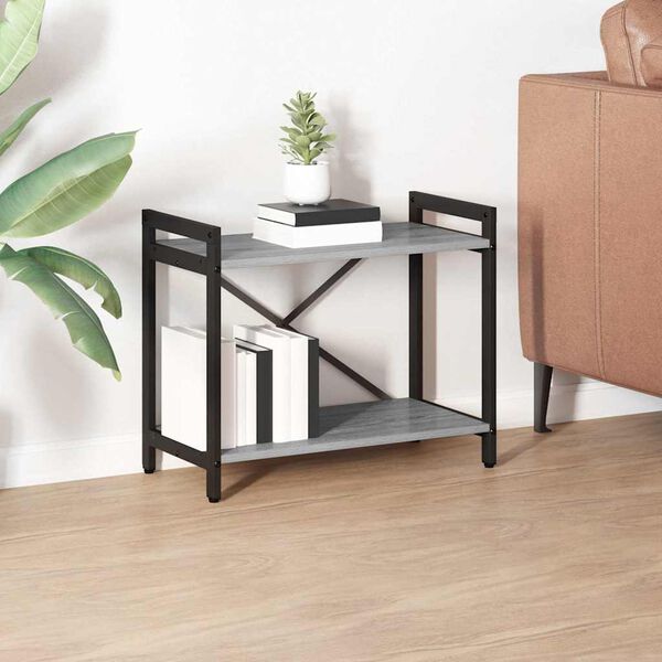 vidaXL Knjižna polica Siva sonoma 60 x 30 x 50 cm Konstruiran les