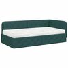 vidaXL Kotna postelja Temno zelena 100 x 200 cm blago