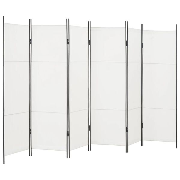 vidaXL Paravan 6-delni bel 300x180 cm