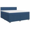 vidaXL Postelja boxspring z vzmetnico Modra 160 x 200 cm Blago