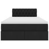 vidaXL Postelja z dodatnim prostorom za shranjevanje in vzmetnico Črna