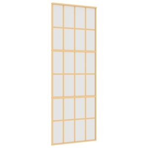 vidaXL Drsna vrata zlata 76x205 cm mat ESG steklo in aluminij