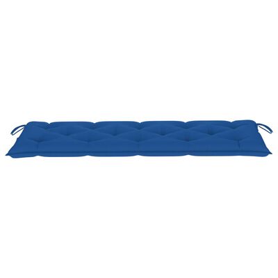 vidaXL Klop Batavia z modro blazino 150 cm trdna tikovina