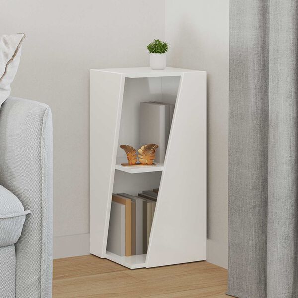 vidaXL Stranski polic Visok sijaj bela 33 x 32 x 70,5 cm