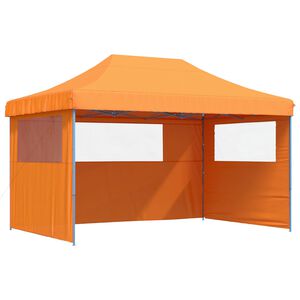 vidaXL Zložljivi pop-up &scaron;otor za zabave 3 stranice oranžna