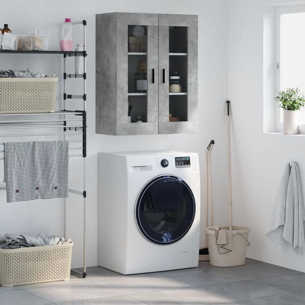 vidaXL Stenska omarica betonsko siva 69,5x34x90 cm