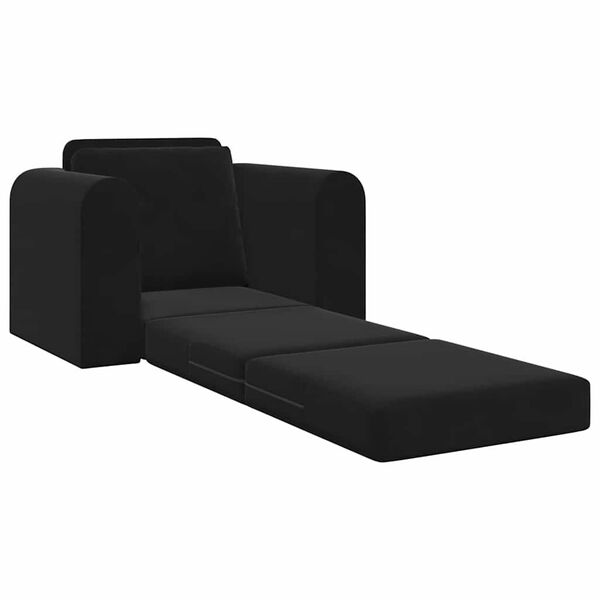 vidaXL Sofa postelja Črna 98 x 71 x 83 cm Žamet