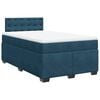 vidaXL Box spring postelja z vzmetnico temno modra 120x200 cm žamet