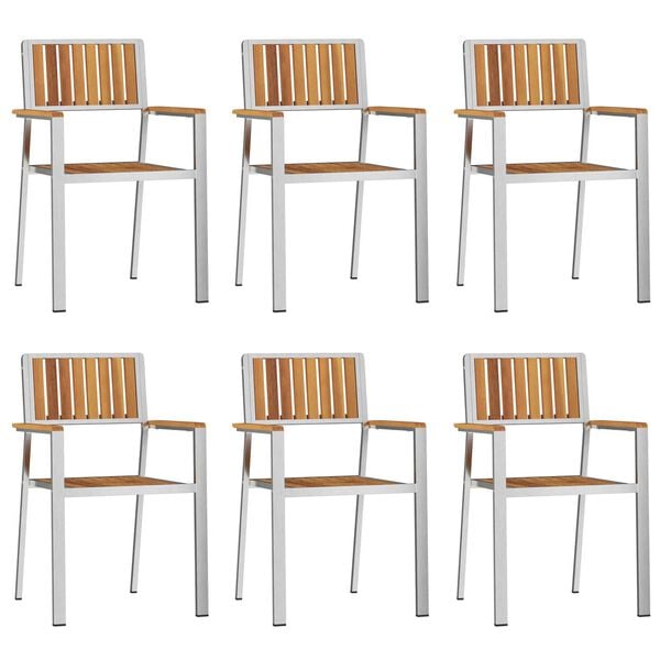 vidaXL Vrtnistol 6 pcs Rjava 56x54,5x87cm Masivno akacijevo les