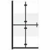vidaXL Zložljiva pregrada za tu&scaron; delno mlečno ESG steklo 100x190 cm