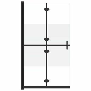 vidaXL Zložljiva pregrada za tu&scaron; delno mlečno ESG steklo 100x190 cm