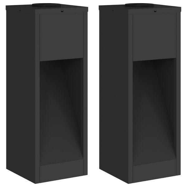 vidaXL Sončna LED svetilka za pot 2 pcs Črna Medenina