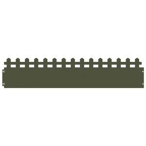 vidaXL Robniki za trato 10 kos 103 x 0,05 x 22 cm Jeklo Olivno zelena