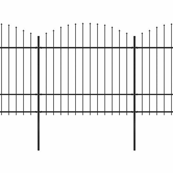 vidaXL Vrtna ograja s suličastim vrhom jeklo 1248x175 cm črne barve