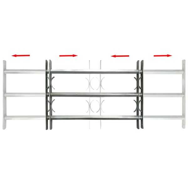 vidaXL Nastavljiva okenska re&scaron;etka s 3 prečkami 700-1050 mm