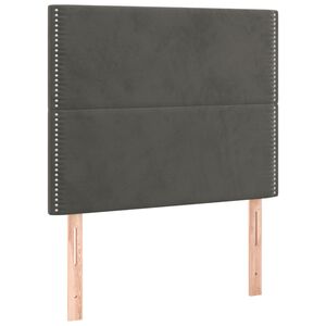 vidaXL Vzglavje postelje temno sivo 80x5x118/128 cm žametno