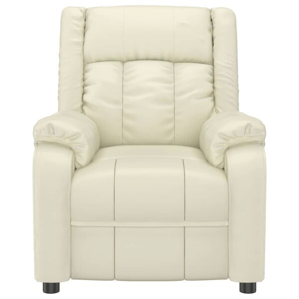 vidaXL Masažni stol krem umetno usnje