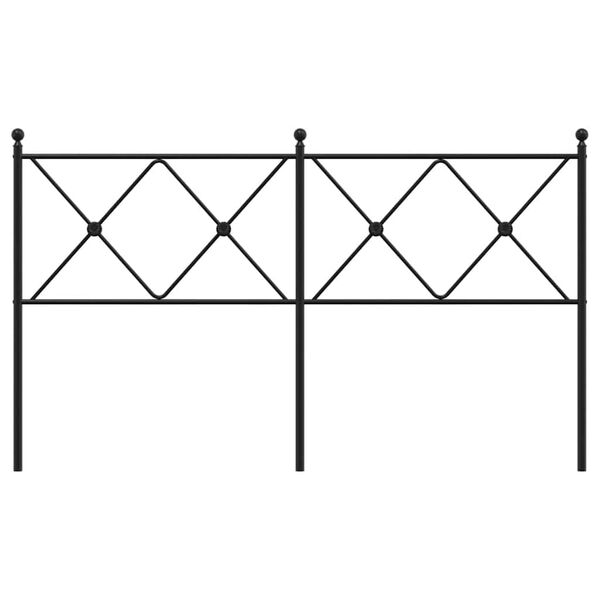 vidaXL Kovinsko nadomestno vzglavje črno 160 cm