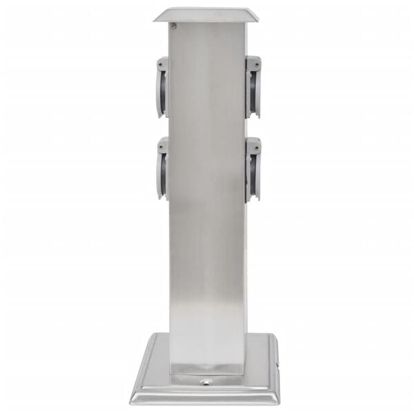 Vrtni stebriček z vtičnicami iz nerjavečega jekla