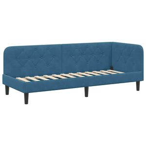 vidaXL Kotna postelja Modra 80 x 200 cm Žamet