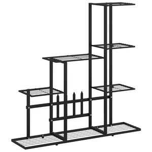 vidaXL Stojalo za rože 94,5x25x88 cm črno kovinsko