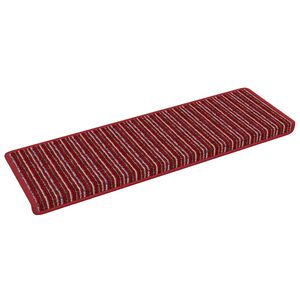 vidaXL Samolepilni stopni&scaron;čni tepihi 15 pcs Rdeča 65 x 21 x 4 cm
