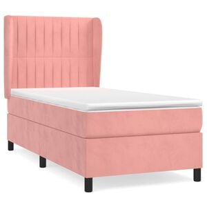 vidaXL Box spring postelja z vzmetnico roza 80x200 cm žamet