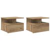 vidaXL Plavajoča nočna omarica 2 pcs Umetni hrast 40 x 31 x 28 cm