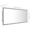 vidaXL LED kopalniško ogledalo betonsko sivo 100x8,5x37 cm akril