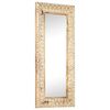 vidaXL Ročno izrezljano ogledalo 110x50x2,6 cm trden mangov les