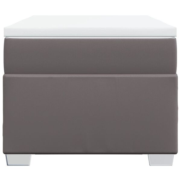 vidaXL Box spring postelja z vzmetnico siva 90x190 cm umetno usnje