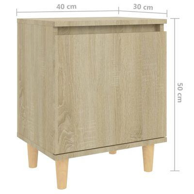 vidaXL Nočna omarica z lesenimi nogami sonoma hrast 40x30x50 cm