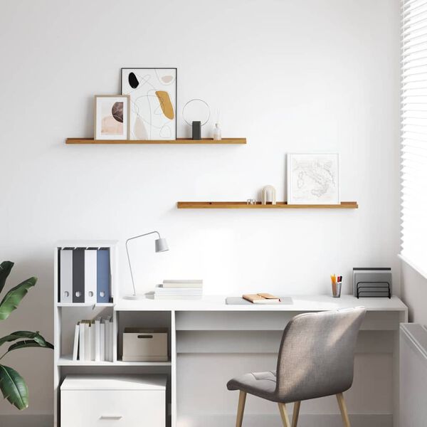 vidaXL Stenska polica 2 pcs Bež 100 x 9 x 3 cm Konstruiran les