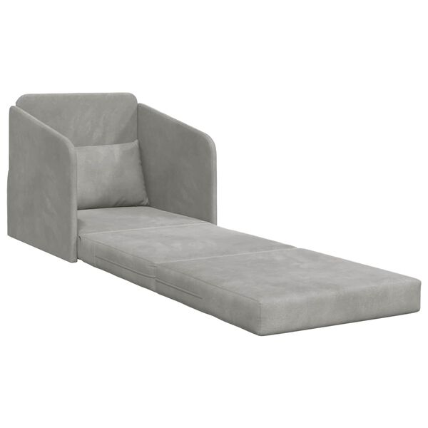 vidaXL Sofa postelja Svetlo siva 65 x 80 x 83 cm Žamet