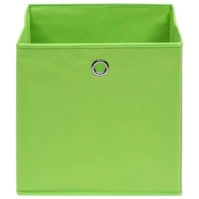 vidaXL Škatle za shranjevanje 4 kosi zelene 32x32x32 cm blago