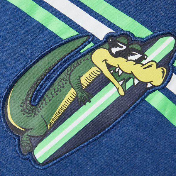 Otroška majica s kratkimi rokavi temno modra melange 128