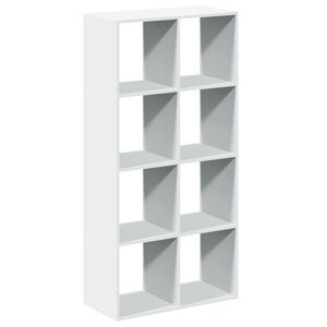 vidaXL Pregradna stena za knjige bela 69,5x29x137,5 cm inženirski les