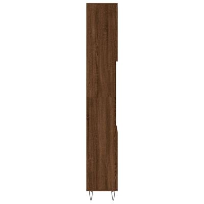 vidaXL Kopalniška omarica rjavi hrast 30x30x190 cm inženirski les