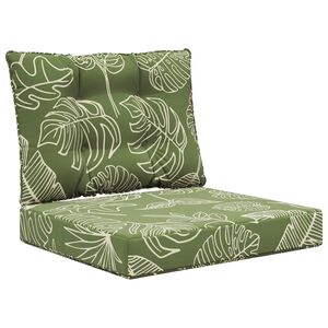vidaXL Zunanja blazina za kavč 2 pcs Listnati dizajn Poliester