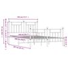 vidaXL Kovinski posteljni okvir z vzglavjem in vznožjem bel 140x200 cm