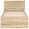 vidaXL Posteljni okvir z vzglavjem sonoma hrast 90x200 cm inž. les