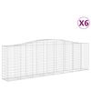 vidaXL Obokane gabion ko&scaron;are 6 kosov 400x50x120/140cm pocinkano železo