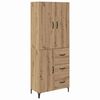 vidaXL Visok predalnik Umetni hrast 69,5 x 34 x 180 cm Inženirski les