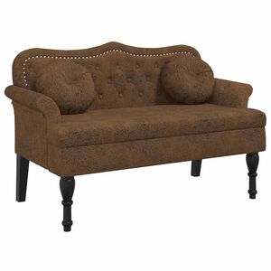vidaXL Klop z blazinami rjava 120,5x65x75 cm umetno semi&scaron; usnje